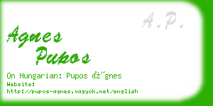agnes pupos business card